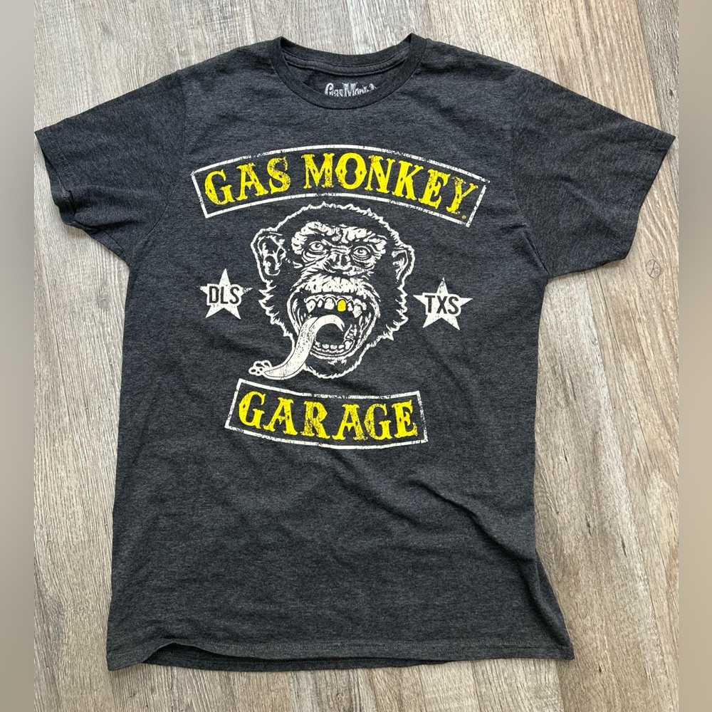 Gas Monkey Garage Size Small 2016 Logo Gray Graphic Tee Cars Motorcycles Auto